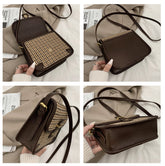 Bolso bandolera de cuadros con pata de gallo